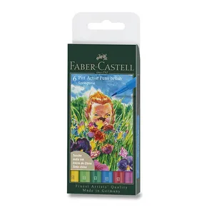 Popisovač Faber-Castell Pitt Artist Pen Brush 6 ks, hrot B, jarné odtiene